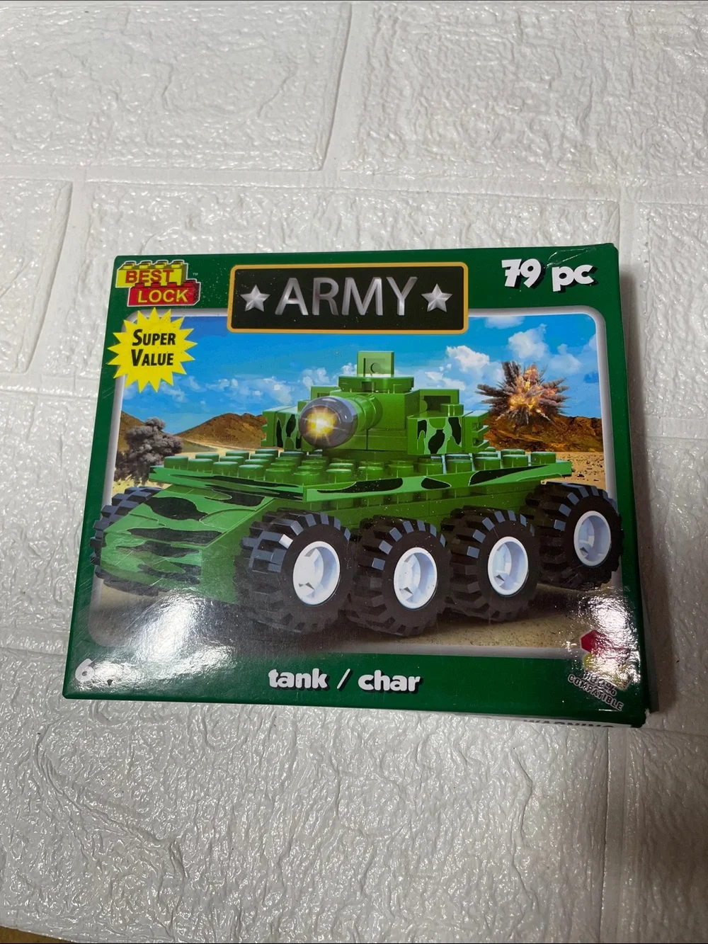 NIB Best-Lock Army Tank Building Block Set 79 pc LEGO Compatible Military Toy